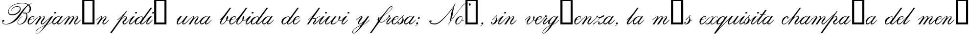 Пример написания шрифтом Calligraphia One текста на испанском