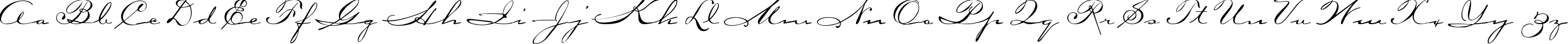 Пример написания английского алфавита шрифтом Carpenter Script