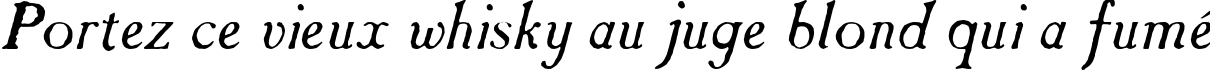 Пример написания шрифтом CasablancaAntique Italic текста на французском Пример написания шрифтом CasablancaAntique Italic текста на французском
