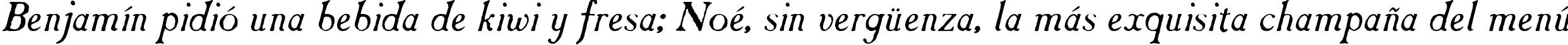 Пример написания шрифтом CasablancaAntique Italic текста на испанском Пример написания шрифтом CasablancaAntique Italic текста на испанском