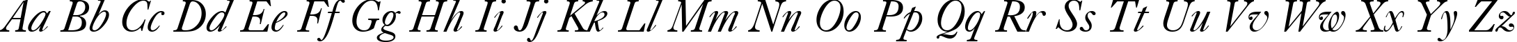Пример написания английского алфавита шрифтом Caslon 540 Italic BT