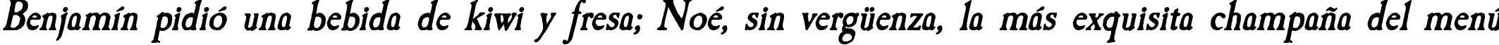 Пример написания шрифтом Caslon Antique Bold Italic текста на испанском
