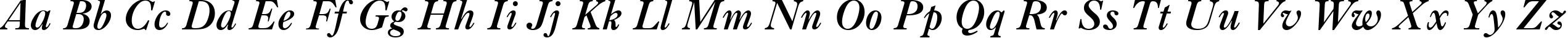 Пример написания английского алфавита шрифтом Caslon Bold Italic BT