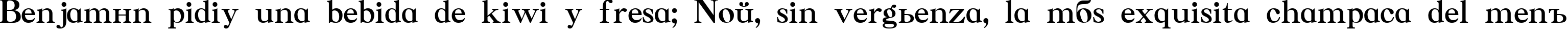 Пример написания шрифтом Caslon текста на испанском