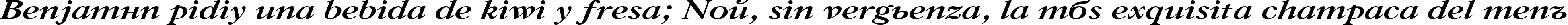 Пример написания шрифтом CaslonCTT Bold Italic текста на испанском
