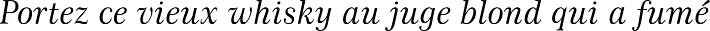 Пример написания шрифтом Century 751 Italic BT текста на французском