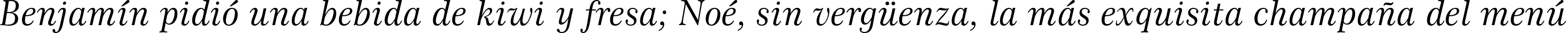 Пример написания шрифтом Century 751 Italic BT текста на испанском
