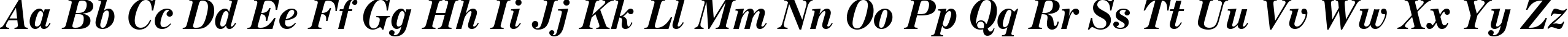 Пример написания английского алфавита шрифтом Century Expanded Bold Italic BT