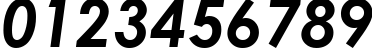 Пример написания цифр шрифтом Century Gothic Bold Italic