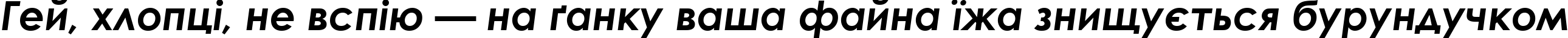 Пример написания шрифтом Century Gothic Bold Italic текста на украинском
