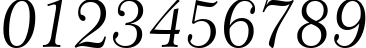 Пример написания цифр шрифтом Century 751 Italic BT