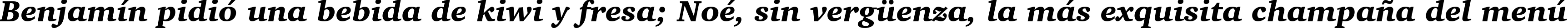 Пример написания шрифтом Charter Black Italic BT текста на испанском