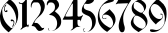 Пример написания цифр шрифтом Charterwell