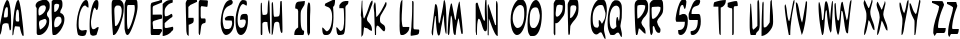 Пример написания английского алфавита шрифтом Comic Book Commando Condensed