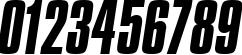 Пример написания цифр шрифтом Compacta Italic BT