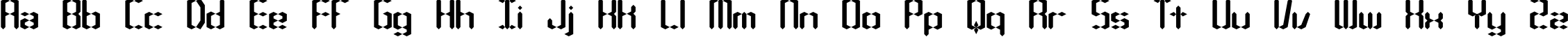 Пример написания английского алфавита шрифтом Compliant Confuse 1s BRK