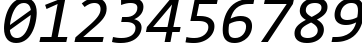 Пример написания цифр шрифтом Consolas Italic
