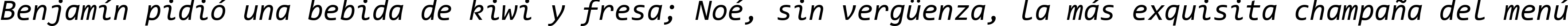 Пример написания шрифтом Consolas Italic текста на испанском