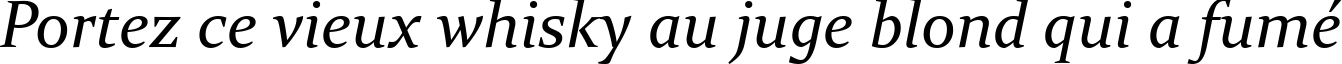 Пример написания шрифтом Constantia Italic текста на французском
