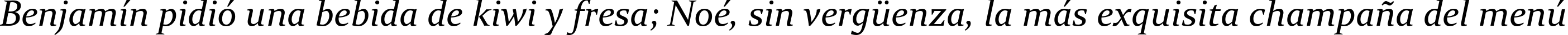 Пример написания шрифтом Constantia Italic текста на испанском