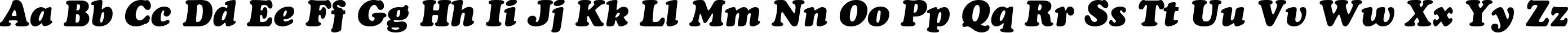 Пример написания английского алфавита шрифтом Cooper Black Cyrillic Italic