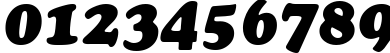Пример написания цифр шрифтом Cooper Black Cyrillic Italic