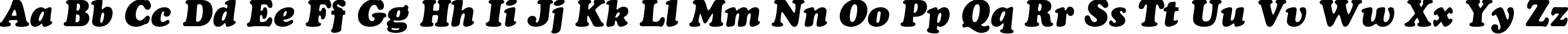 Пример написания английского алфавита шрифтом CooperBlackStd-Italic