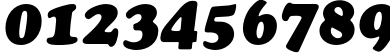 Пример написания цифр шрифтом CooperBlackStd-Italic