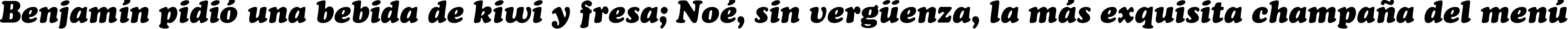Пример написания шрифтом CooperBlackStd-Italic текста на испанском