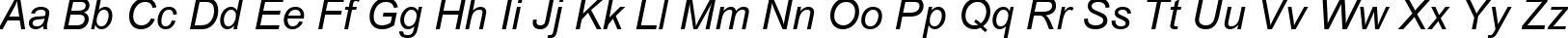 Пример написания английского алфавита шрифтом Cordia New Bold Italic