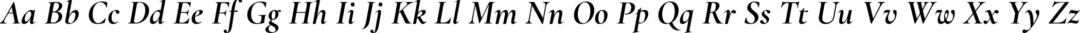 Пример написания английского алфавита шрифтом Cormorant Bold Italic