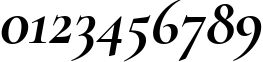 Пример написания цифр шрифтом Cormorant Bold Italic