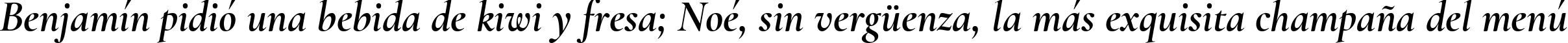 Пример написания шрифтом Cormorant Bold Italic текста на испанском