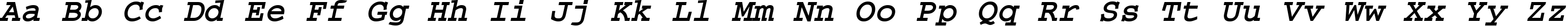Пример написания английского алфавита шрифтом CourierTM Bold Italic