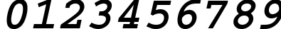 Пример написания цифр шрифтом CourierTM Bold Italic