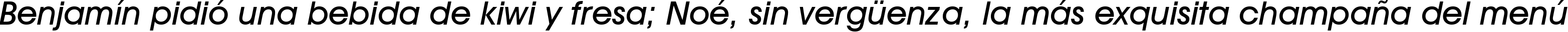 Пример написания шрифтом Decker Bold Italic текста на испанском