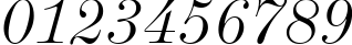 Пример написания цифр шрифтом De Vinne Italic BT