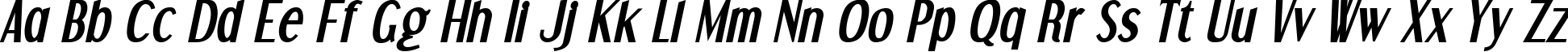Пример написания английского алфавита шрифтом Dream Orphans Bold Italic
