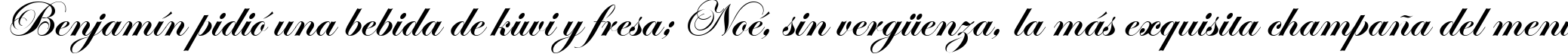 Пример написания шрифтом Edwardian Scr ITC TT Bold текста на испанском Пример написания шрифтом Edwardian Scr ITC TT Bold текста на испанском
