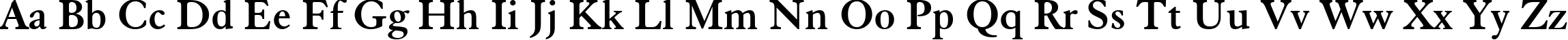 Пример написания английского алфавита шрифтом Elegant Garamond Bold BT