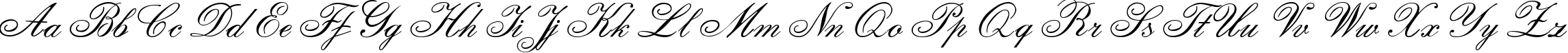 Пример написания английского алфавита шрифтом English Script