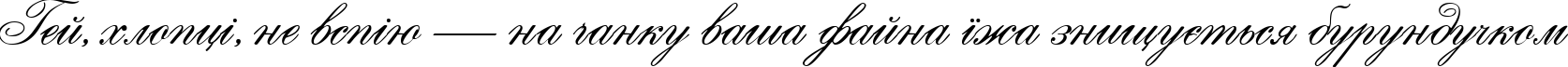 Пример написания шрифтом English Script текста на украинском