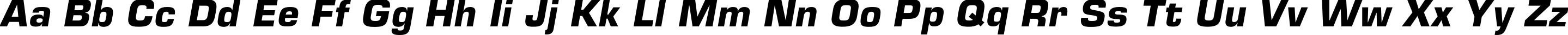 Пример написания английского алфавита шрифтом Europe-Bold-Italic