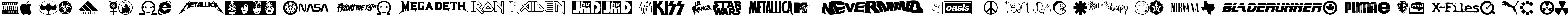 Пример написания английского алфавита шрифтом Famous Logos