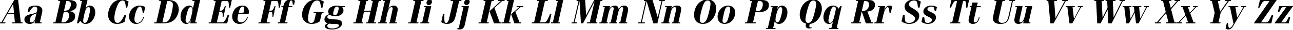 Пример написания английского алфавита шрифтом Fenice Bold Italic BT