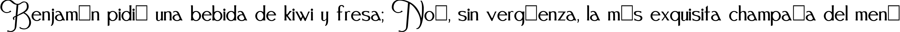 Пример написания шрифтом FestivalFlourish текста на испанском