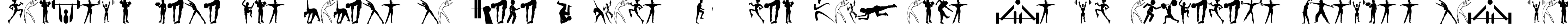 Пример написания шрифтом FitnessSilhouettes текста на испанском
