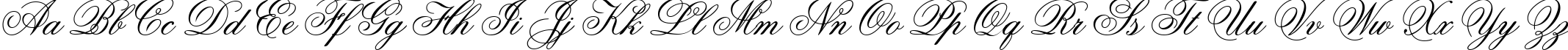Пример написания английского алфавита шрифтом Flemish Script BT