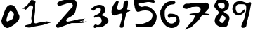 Пример написания цифр шрифтом FloydianCyr-Normal