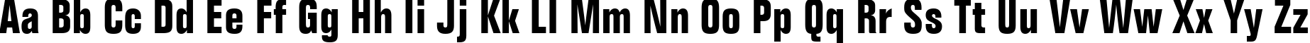 Пример написания английского алфавита шрифтом Folio Bold Condensed BT